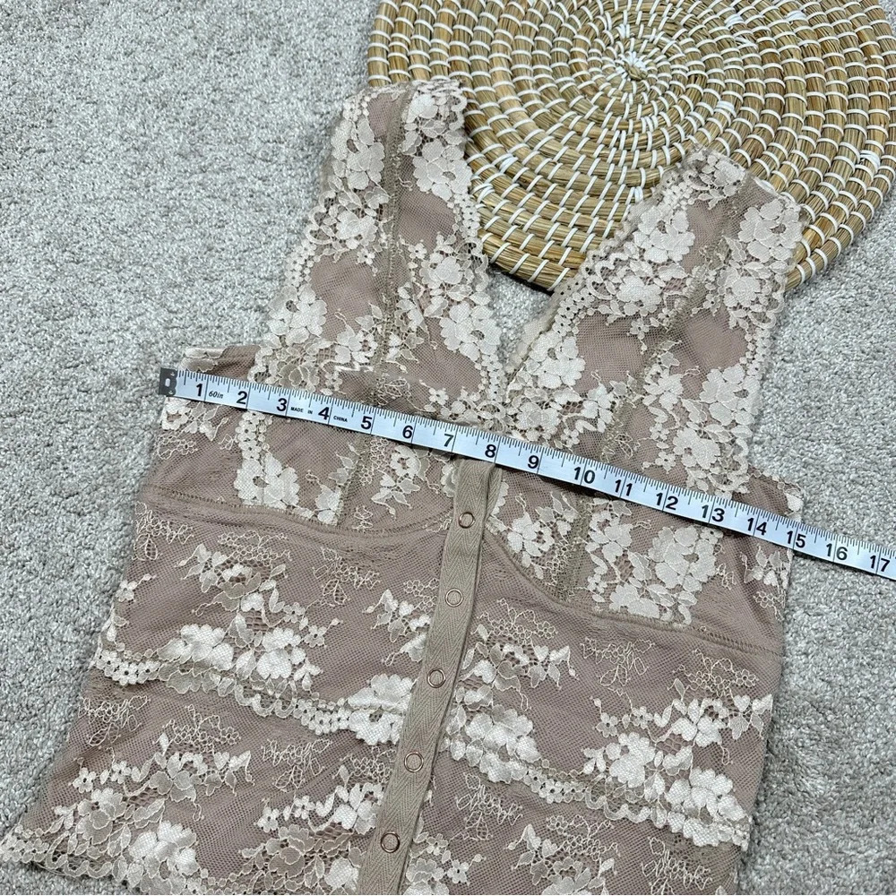 Gimmicks by BKE Floral Mesh Lace Tank Top Cream Valentine Cottagecore Size XS - Picture 14 of 14